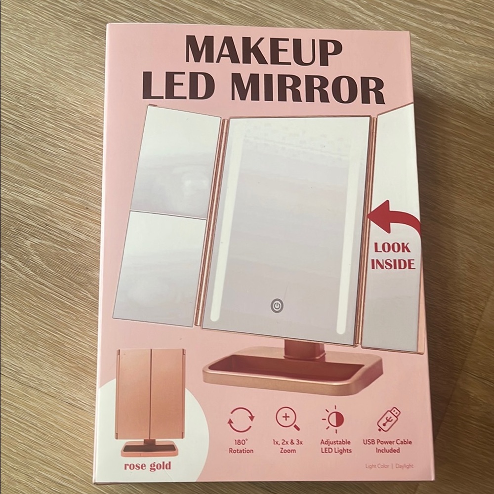 Rose Gold Makeup LED Mirror